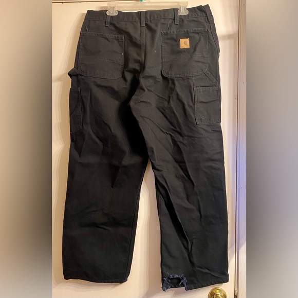 Carhartt Men's Washed Twill Relaxed Black Fit Work Pants 38x30 welding 👖 - Picture 2 of 5